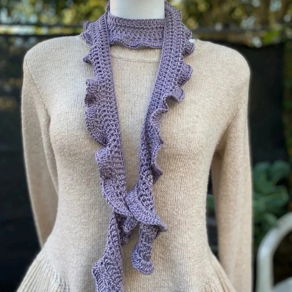 Soft Silky‎ Feeling Elegant Ripple Accessory Scarf Blue Green Lavender Purple - Picture 7 of 10